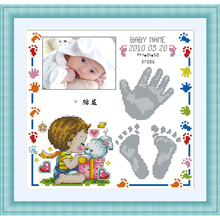 Крестовая вышивка ZP294 Свидетельство о рождении 6 отпечатков пальцев Детские принадлежности Baby Birth