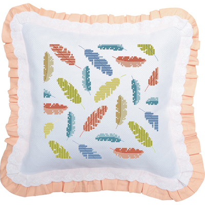 靠垫羽毛抱枕十字绣