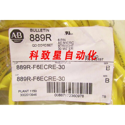 工业配件AC MICRO QD CORDSET 30 METER 6 PIN 889R F6ECRE 30