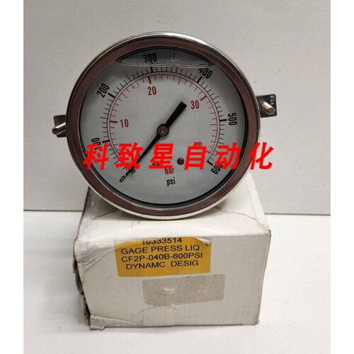 工业配件DYNAMC 4英寸0-600 PSI 1/4英寸NPT压力表CF2P-040B-600P