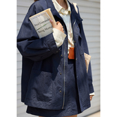 极简仿牛仔色半身裙 薄外套 「MISAZ」北欧少女 藏蓝色洗水工装