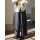 「MISAZ」版 厚度 冬季 型超正 微弧剪裁日常通勤半松紧腰阔腿西裤