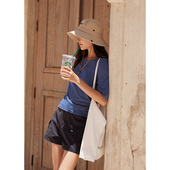 经典 条纹圆领针织T恤 五分袖 「MISAZ」复古乖女孩 夏天很合适