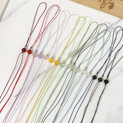 0.5极细手机挂绳银珠挂件绳