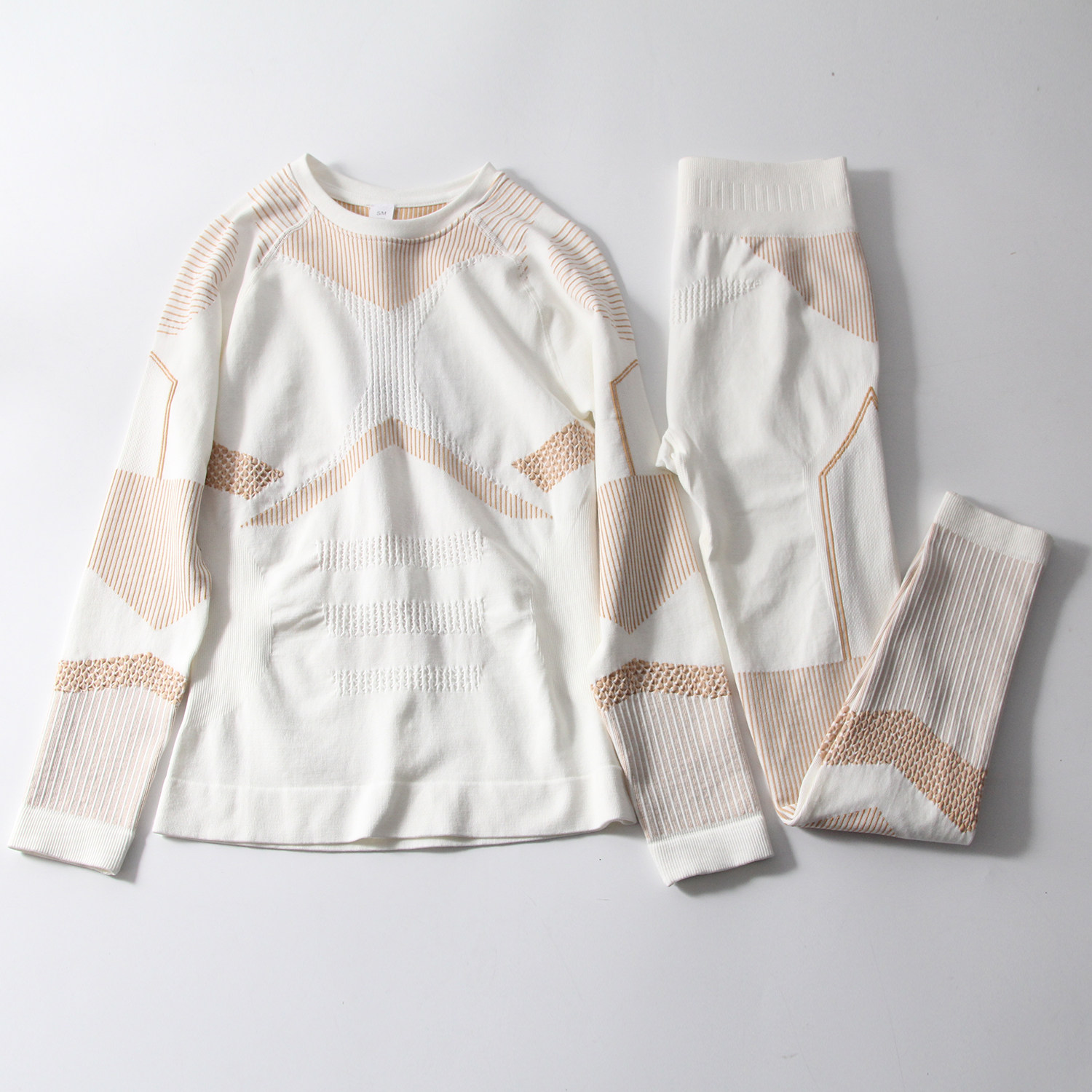 户外羊毛运动套装女保暖内衣无缝一体织速干透气功能紧身衣裤