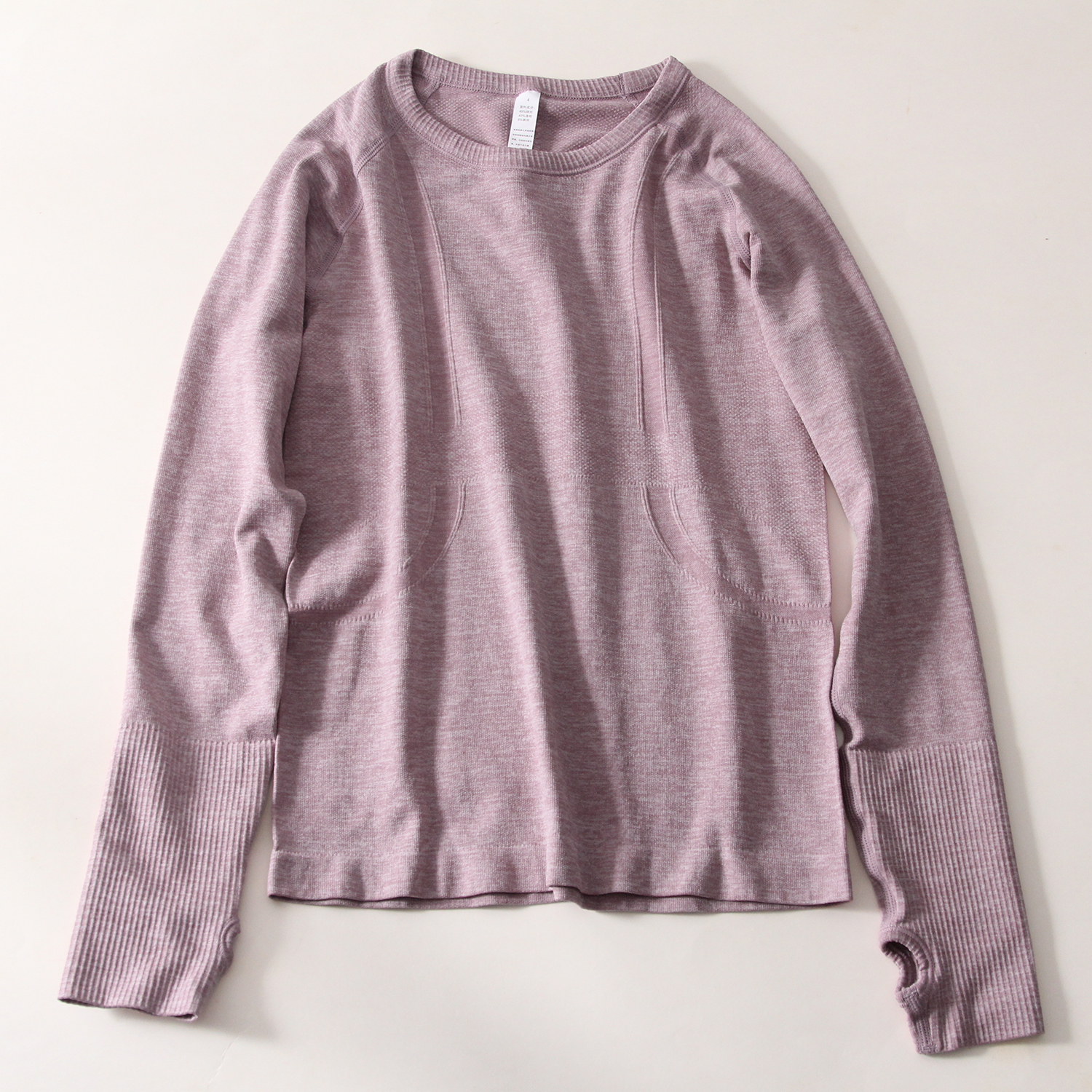 专业显瘦运动长袖女速干线条立体收腰速干透气瑜伽普拉提健身上衣