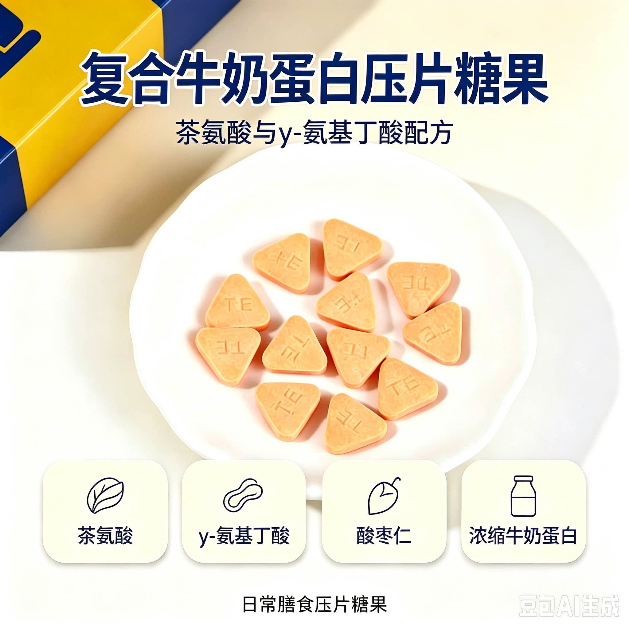 甜睡复合牛奶蛋白压片糖果壹沙棘氨基丁酸好力睡官网正品
