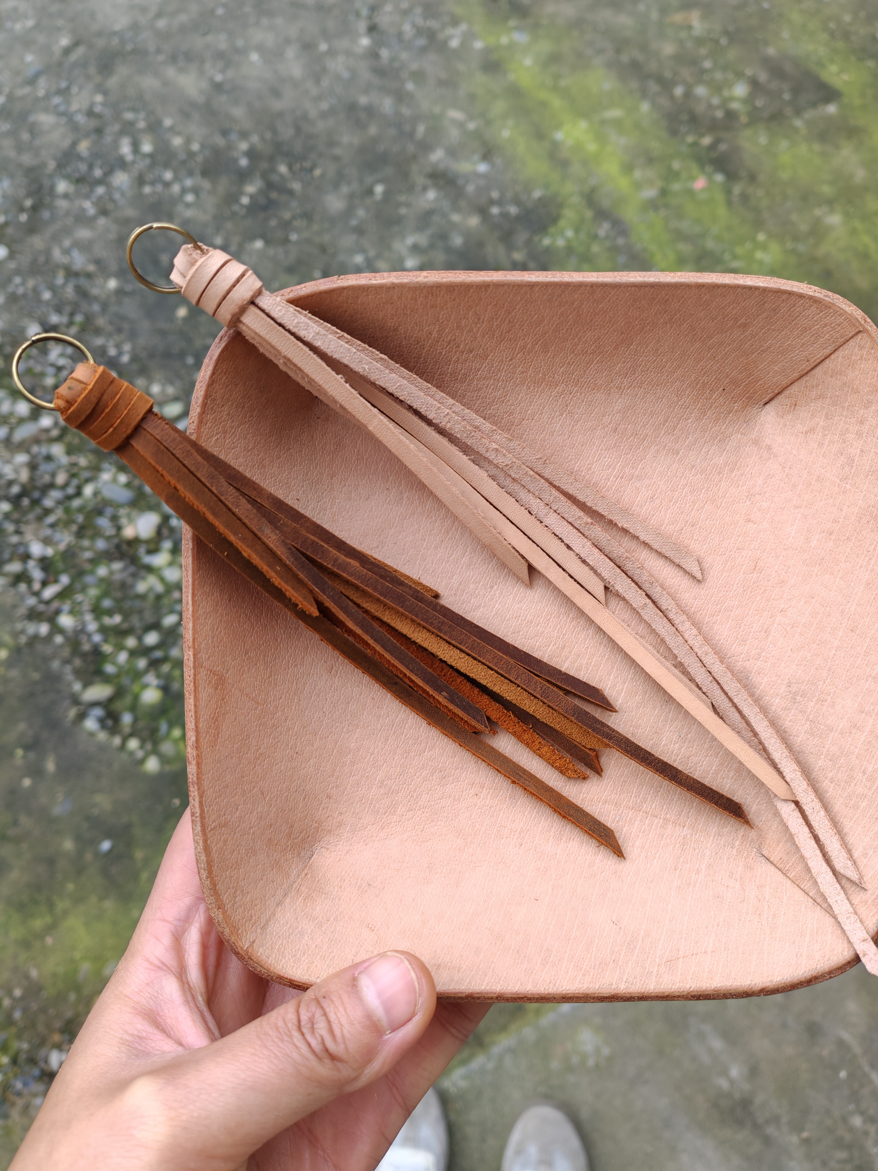 牛皮流苏挂件吊坠头层牛皮手工DIY配件复古流苏挂件