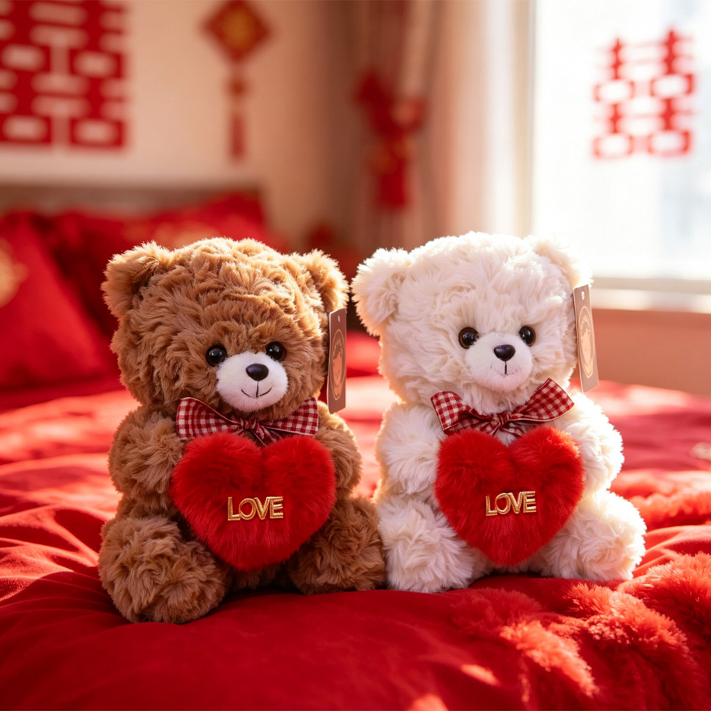 可爱毛绒小熊情侣玩偶压床娃娃送闺蜜结婚礼物婚庆婚房布置装饰品
