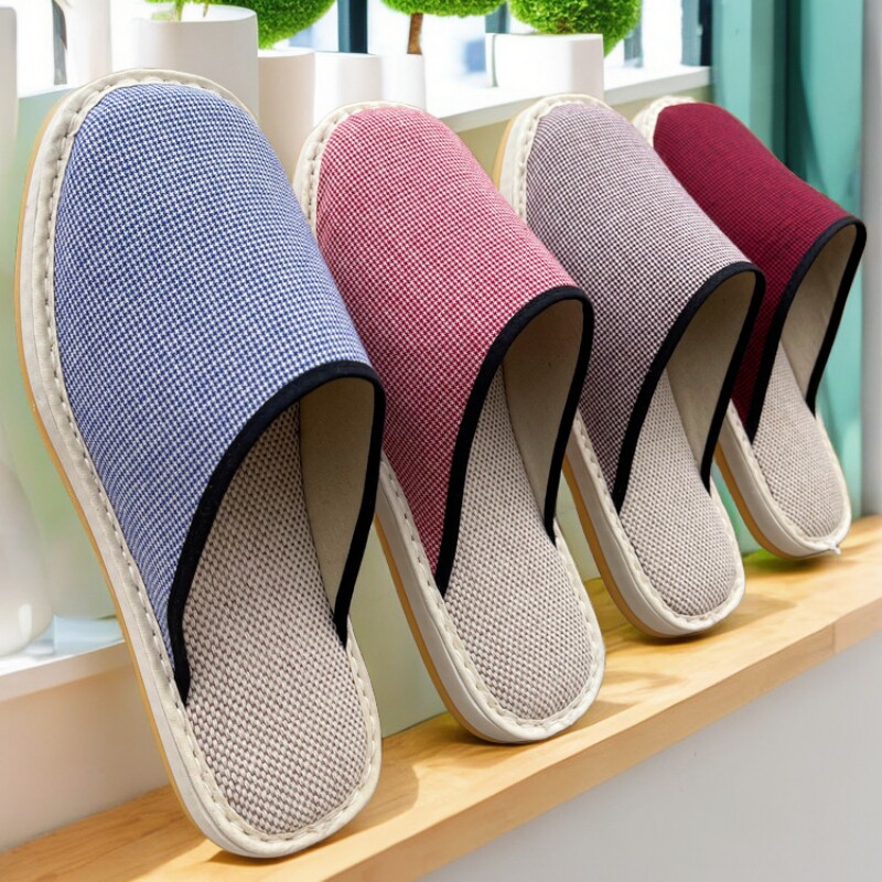 春秋棉布拖鞋女透气防滑加厚软底包头拖男夏天居家室内手工布鞋拖