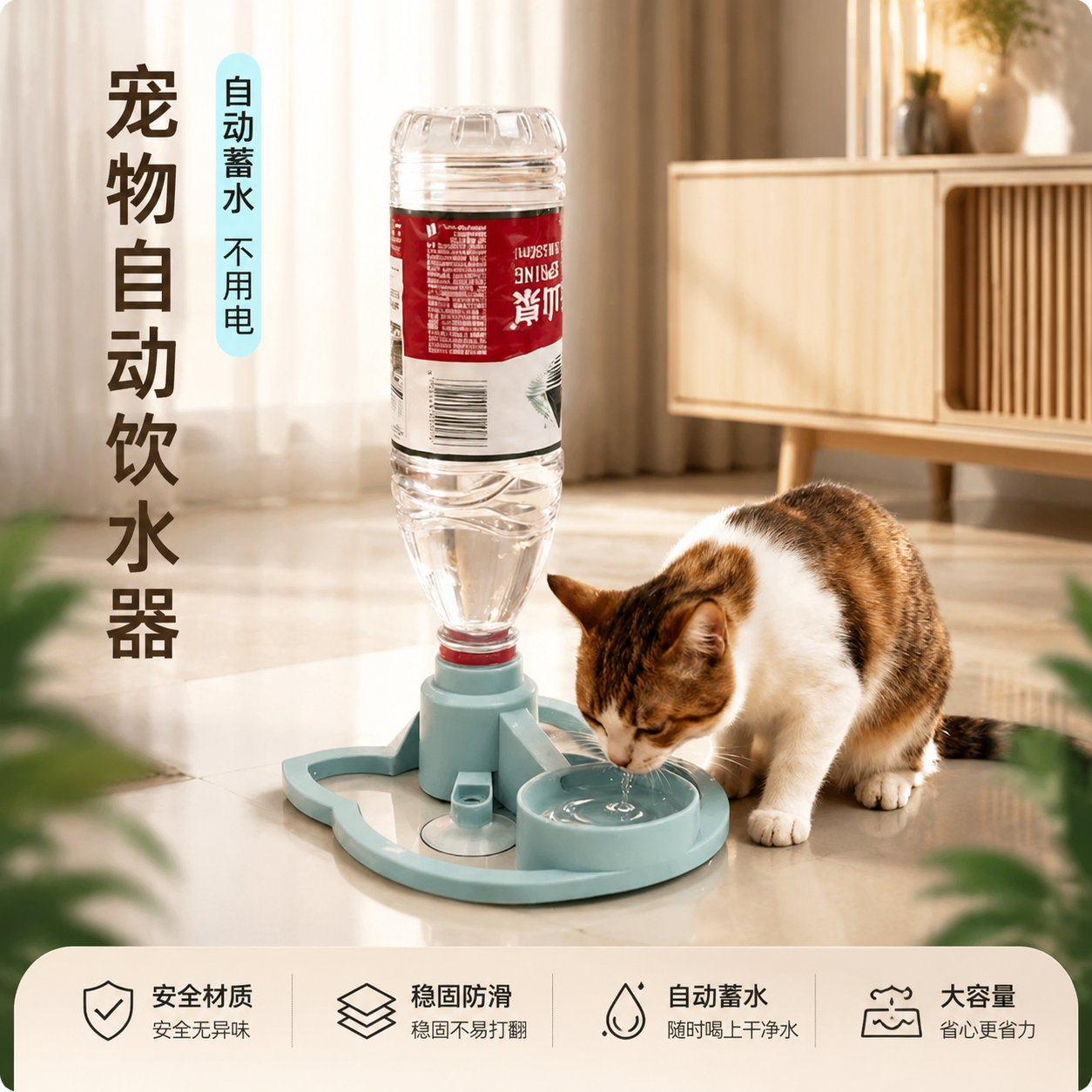 猫咪自动饮水器猫喝水流动宠物小狗狗用饮水机喂水水壶水碗不插电