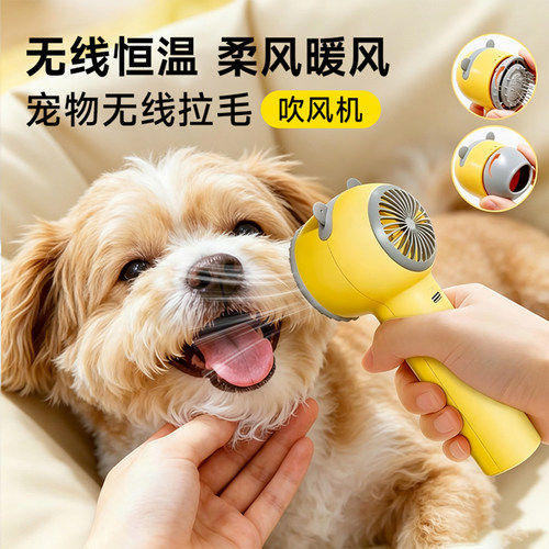 来旺兄弟宠物无线吹风机暖风吹嘴毛狗狗脸部吹干猫咪局部拉毛梳