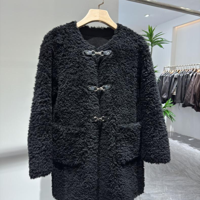 欧货时尚百搭双面羊绒大衣