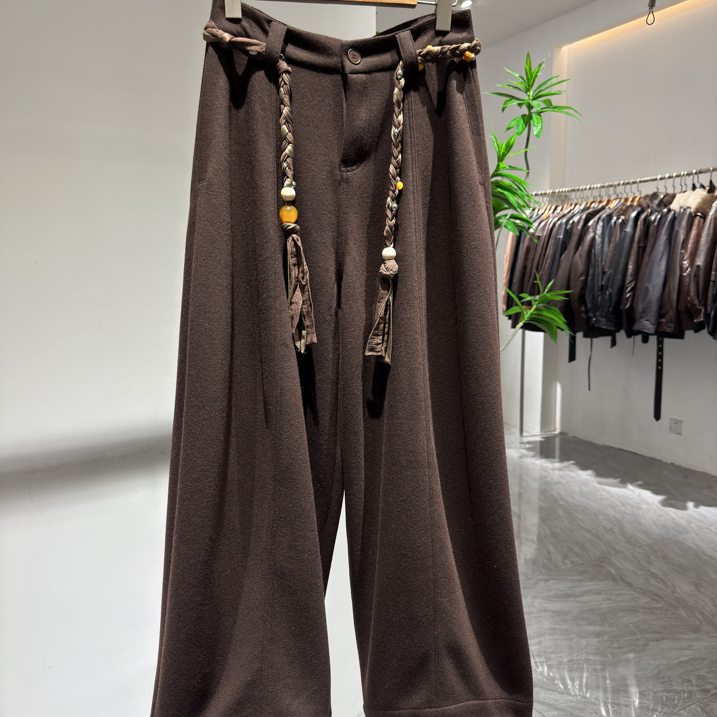 阔腿裤女宽松直筒休闲裤羊毛加厚