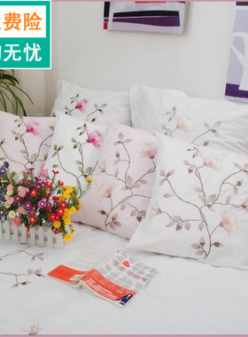 外贸品牌全棉床品清新绣花靠垫抱枕套45*45CM--65*65CM/等多尺寸