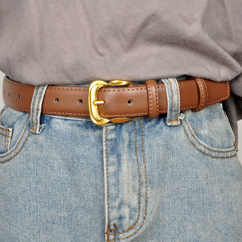 2024新款女士皮带真皮宽时尚韩版装饰简约百搭针扣腰带女配牛仔裤