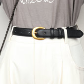 饰真皮软牛皮黑色女士腰带简约百搭裤 装 带 配牛仔裤 皮带女2025新款