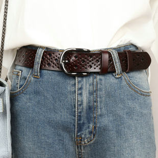 Summer belt, jeans, decorations, universal fashionable trousers, genuine leather, simple and elegant design