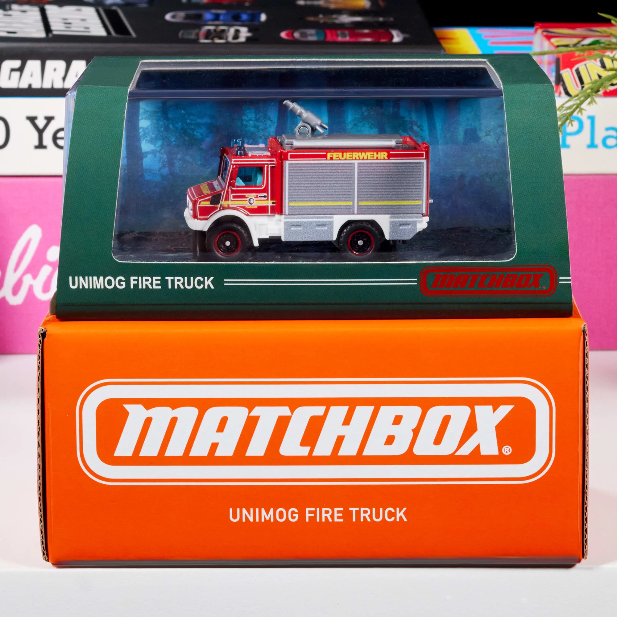 火柴盒合金模型Matchbox Collectors奔驰乌尼莫克消防车铁底胶胎