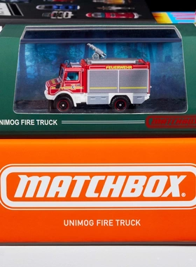 火柴盒合金模型Matchbox Collectors奔驰乌尼莫克消防车铁底胶胎