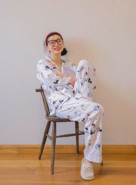 香槟狗狗官网在售RMB458柔软卡通印花纯棉磨毛春秋睡衣家居服套装