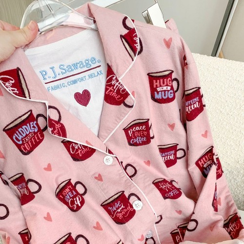 PJS加厚纯棉软糯磨毛春秋家居服