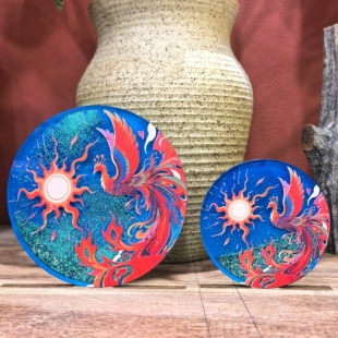 【畲族文创】畲族凤凰流沙杯垫 冰箱贴 民族特色隔热垫伴手礼