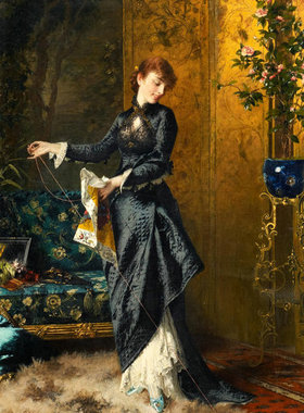 欧洲油画康拉德·凯塞尔（conrad kiesel）人物肖像油画喷绘E15