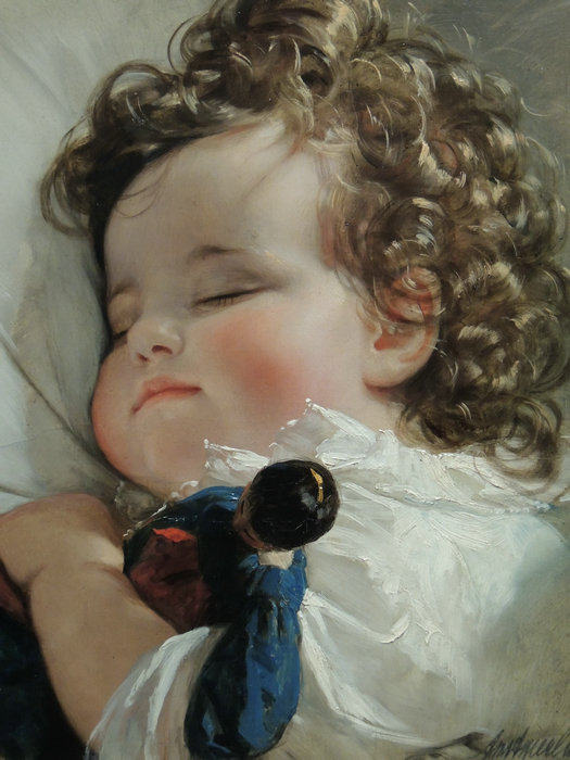friedrich von amerling肖像欧洲油画客厅卧室装饰画喷绘画芯e12
