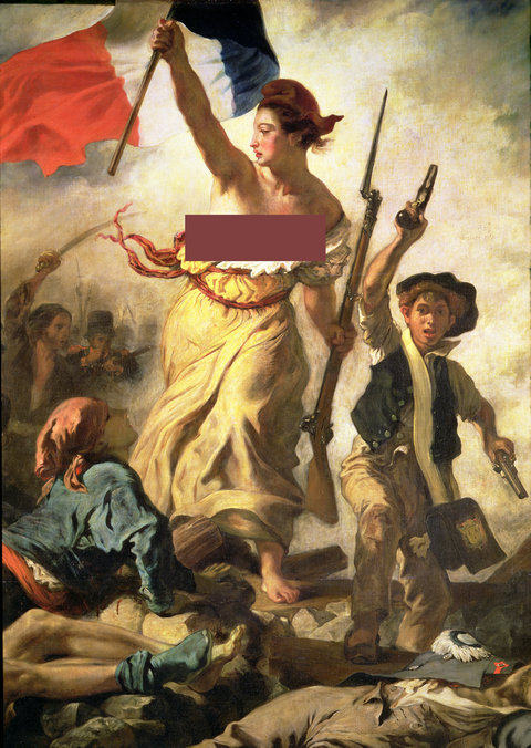 世界名画 喷绘油画布画芯 德拉克罗瓦-自由引导人民