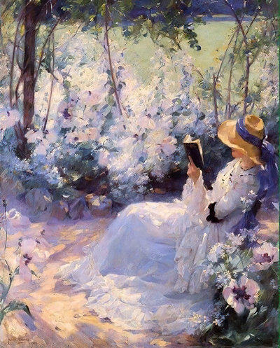 客厅玄关装饰画无框画看书女孩油画布人物画芯喷绘