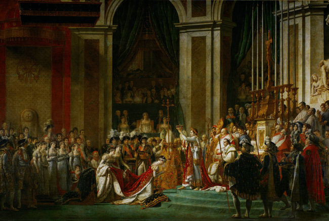 世界名画 拿破仑加冕人物油画喷绘画芯 办公室装饰画客厅挂画壁画