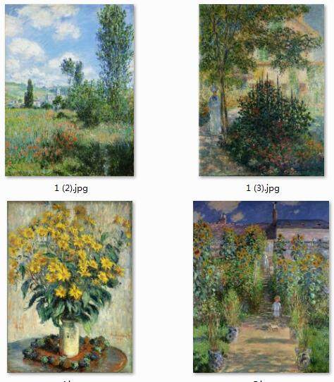 装饰画无框画世界名画抽象画莫奈花园风景油画画芯喷绘画布