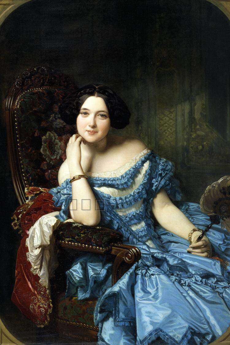 欧式客厅装饰壁画 仿手绘油画 喷绘画芯世界名画伯爵夫人