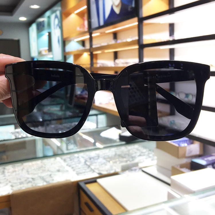 2023新款芭芭拉太阳镜方形大框黑色偏光防紫外线开车遮阳墨镜2301
