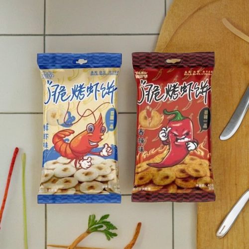 波路梦脆烤虾饼鲜虾香辣味小零食
