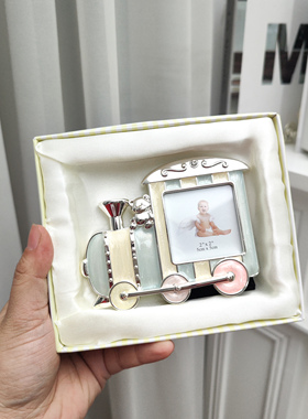 出口日本迷你2寸小相框摆台婴儿车小火车可爱儿童定制照片礼物