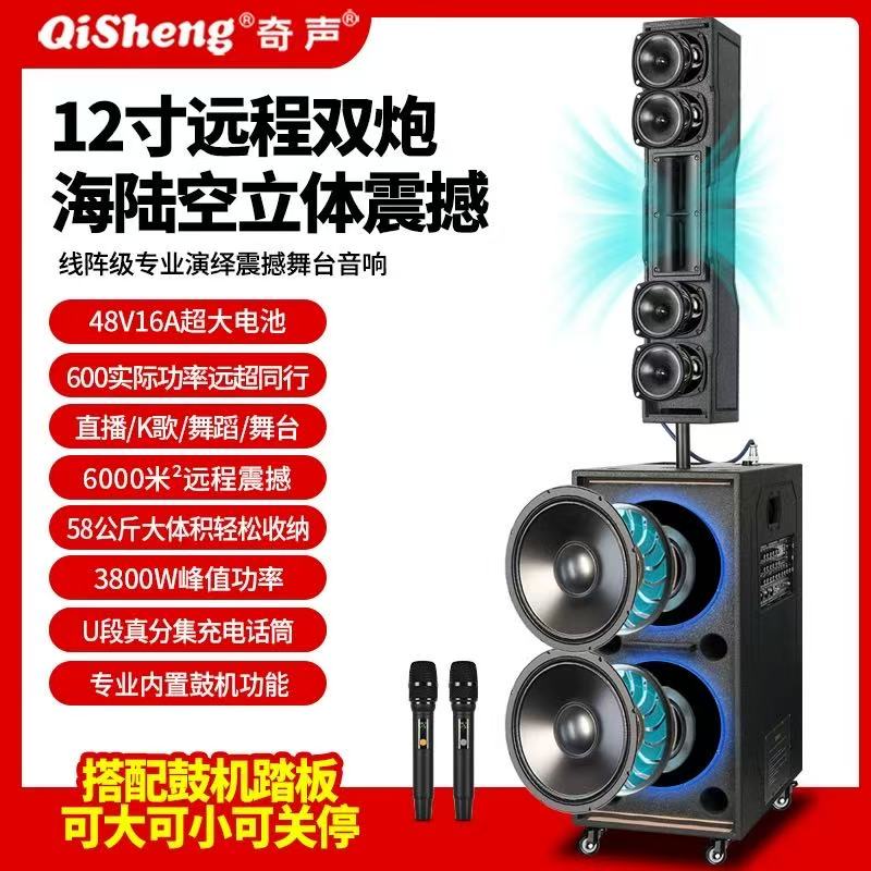 奇声911音响 48V16A首创大电压 600W大功率唱歌演绎音箱广场舞