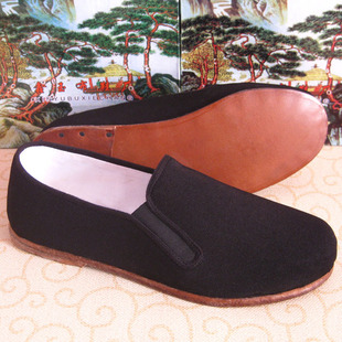 正品男鞋手工老布鞋老北京布鞋男款纯牛皮底方口布鞋功夫鞋练功鞋