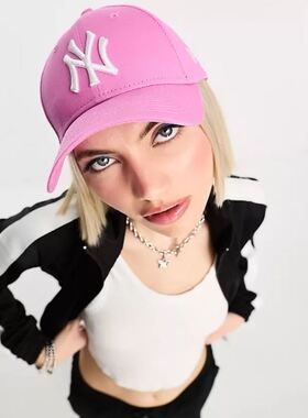 海淘正品Newera纽亦华新品MLB经典9Forty弯檐遮阳男女NY棒球帽粉