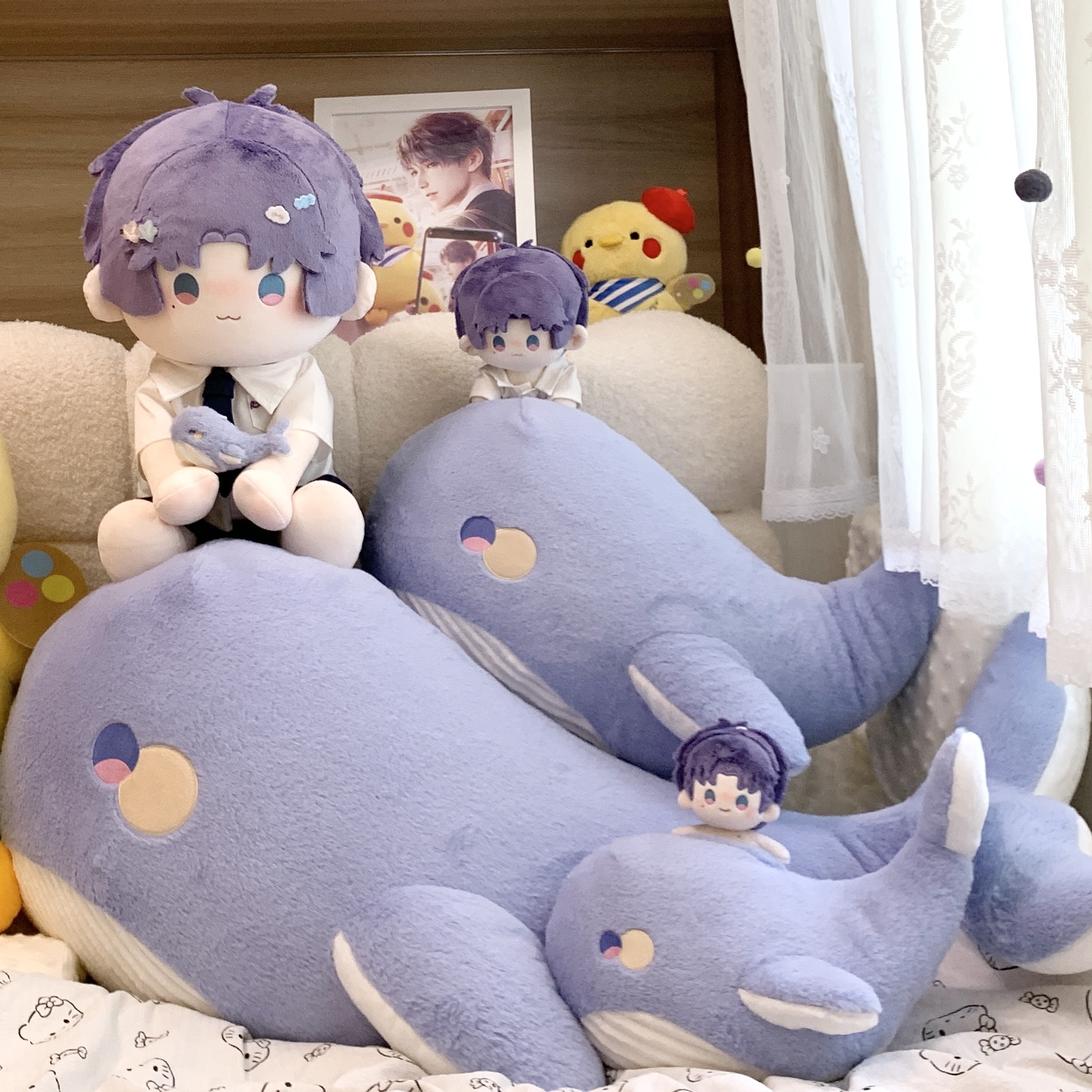 恋与深空祁煜骑鱼小鲸鱼长条枕