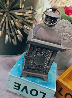 铁艺镂空小风灯烛台摆件孤品（随单包邮，单拍不包邮）