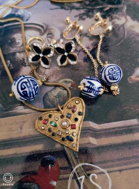 zara合金陶瓷特别项链耳环