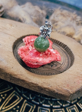手作设计款“沧海遗珠”项链吊坠孤品！用的天然海竹+岫玉