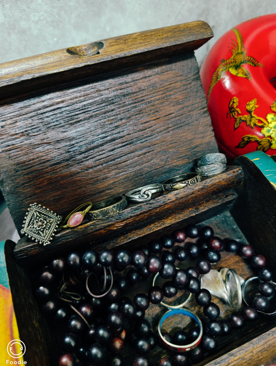 vintage古董戒指镶嵌浮雕花纹款