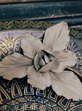 手作陶艺鸢尾花造型桌面装饰摆件孤品