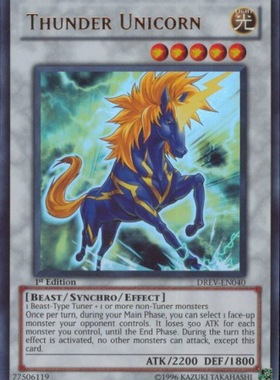 游戏王 美版 正版 - 雷电独角兽 Thunder Unicornn/金闪/DREV