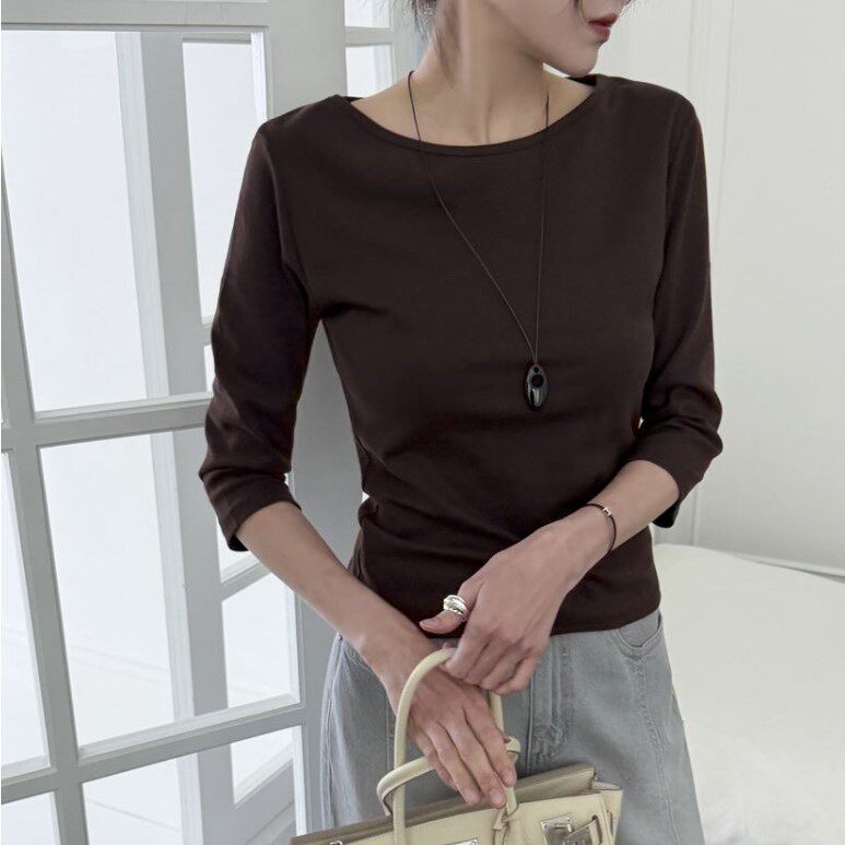 My girl春季新款韩国代购简约流行时尚百搭舒适休闲风显瘦长袖T恤