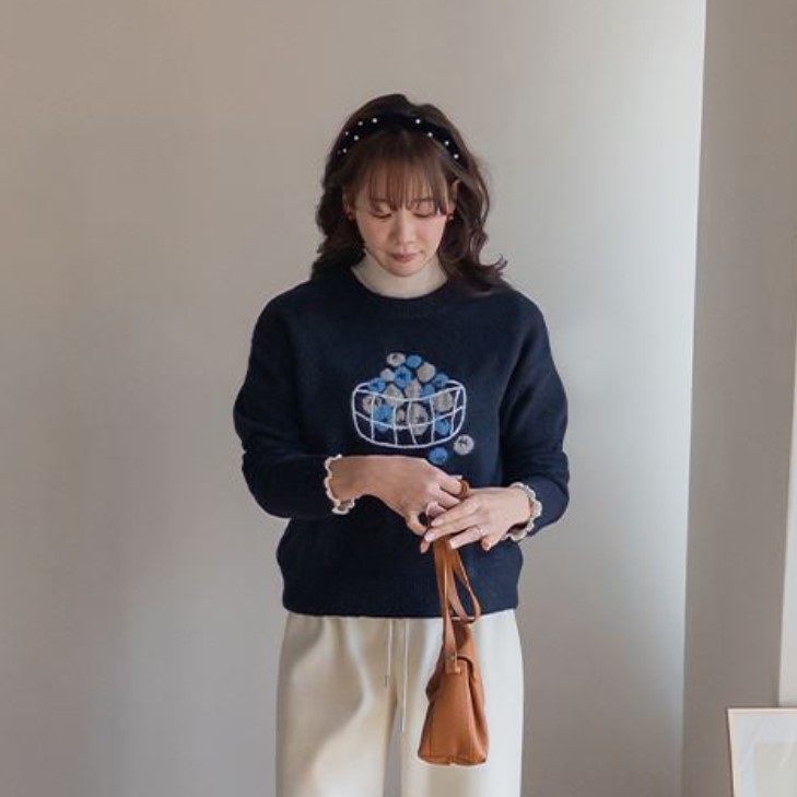 My girl冬季新款韩国代购流行时尚舒适简单甜美气质套头针织衫