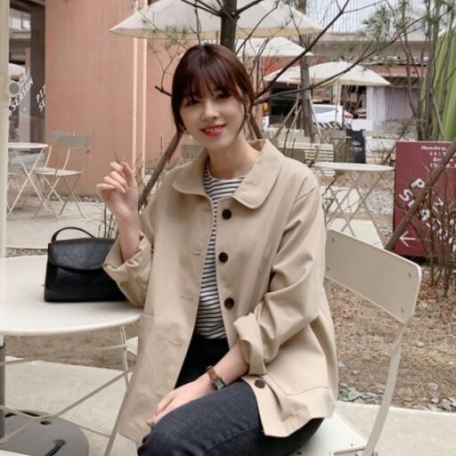 My girl春季新款女装韩国代购简约百纯色休闲风宽松舒适短外套